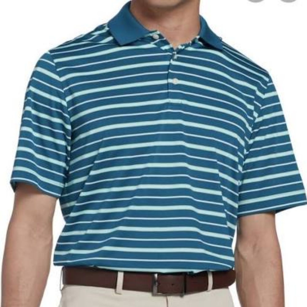 Walter Hagen Fairway Teal Stripe Golf Polo